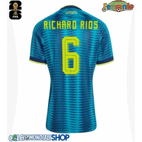 Maglie da calcio Colombia Richard Rios #6 Seconda Maglia Femminile Mondiali 2026  Manica Corta